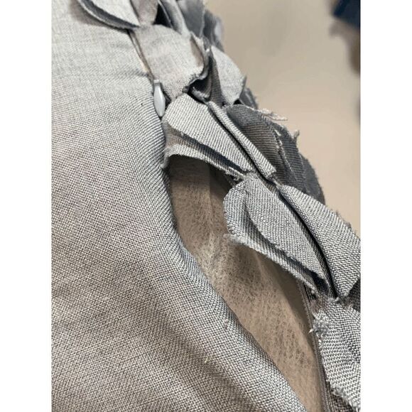 Thro by Marlo Lorenz Textured Ruffle Accent Throw Pillow Gray Set of 2 16X16 - Picture 5 of 5